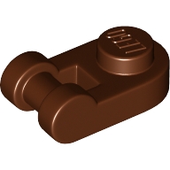 Lego destička půlkulatý 1x2 s tyčinkou (madlem), červeno hnědá (6153863)